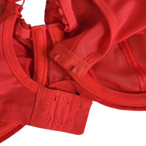 Elomi Matilda Plunge Bra Red 38G Underwire Unlined Adj Side Panels J Hook Chilli - Picture 7 of 10